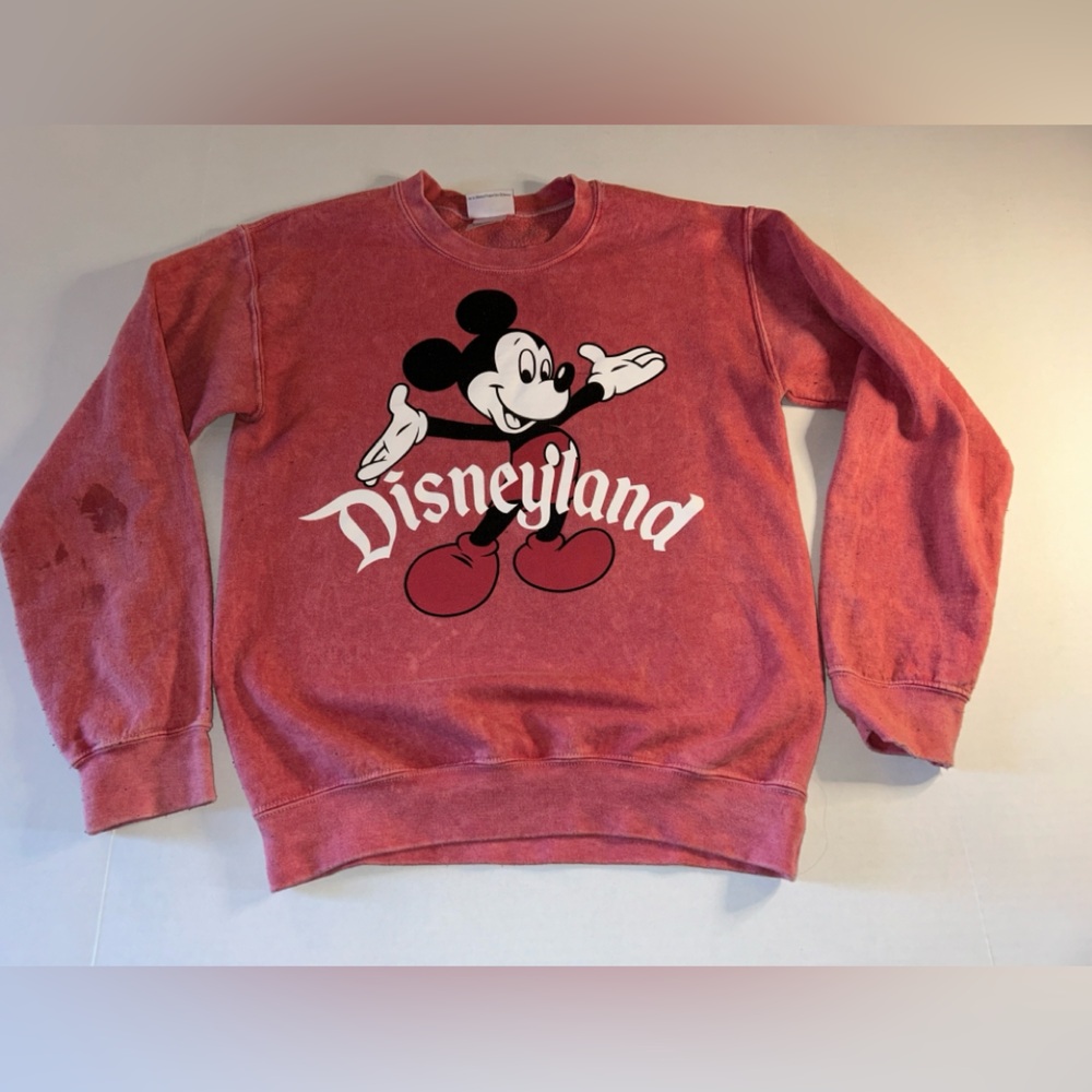 Disneyland Mickey Mouse Red Women’s Sweatshirt Disney Parks Adult Size Small